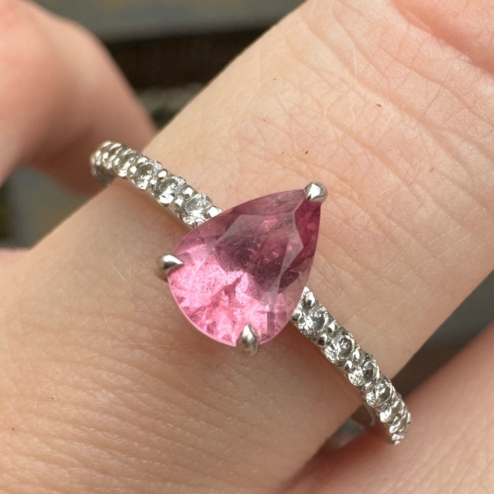 1.01ctw solid platinum genuine tourmaline/diamond ring$3299